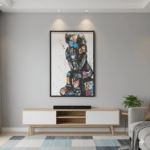 Black Kaws Canvas Frame