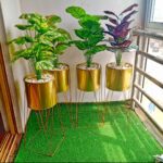Lench Gold Metal Planter